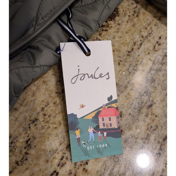 New! Joules Women US4 UK8 Rosedale Gray Quilted Jacket Plaid Lined Corduroy Trim - Picture 13 of 16